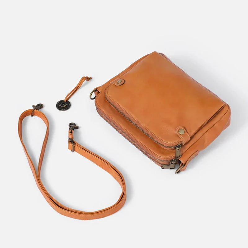 Three-Layer Leather Crossbody Shoulder & Clutch Bag - Image 8