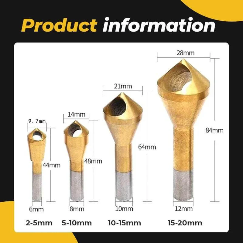 Titanium Coated Countersink Chamfer Tool（4 PCS） - Image 8