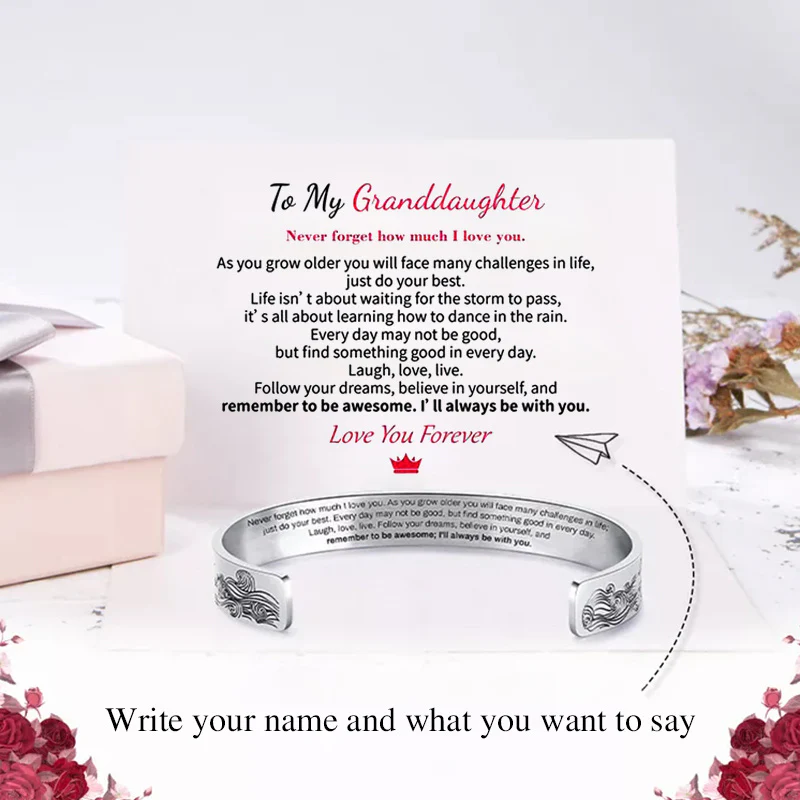 To My Granddaughter, I Will Always Be With You Bracelet - Image 6