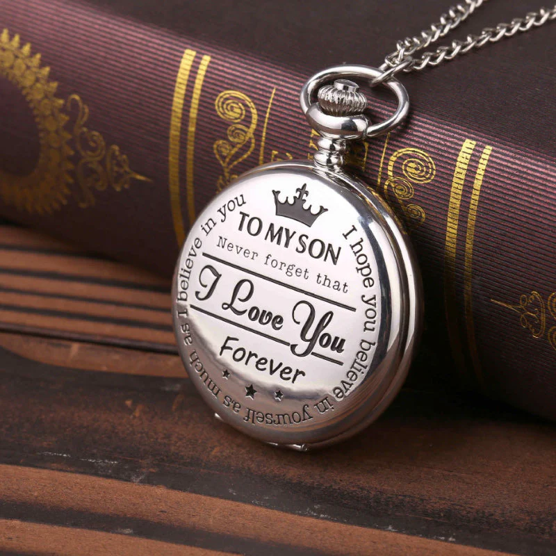 To My Son Quartz Pocket Chain Watch - Image 10