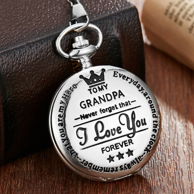 To My Son Quartz Pocket Chain Watch - Image 11