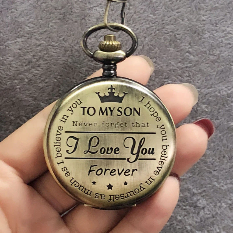 To My Son Quartz Pocket Chain Watch - Image 12