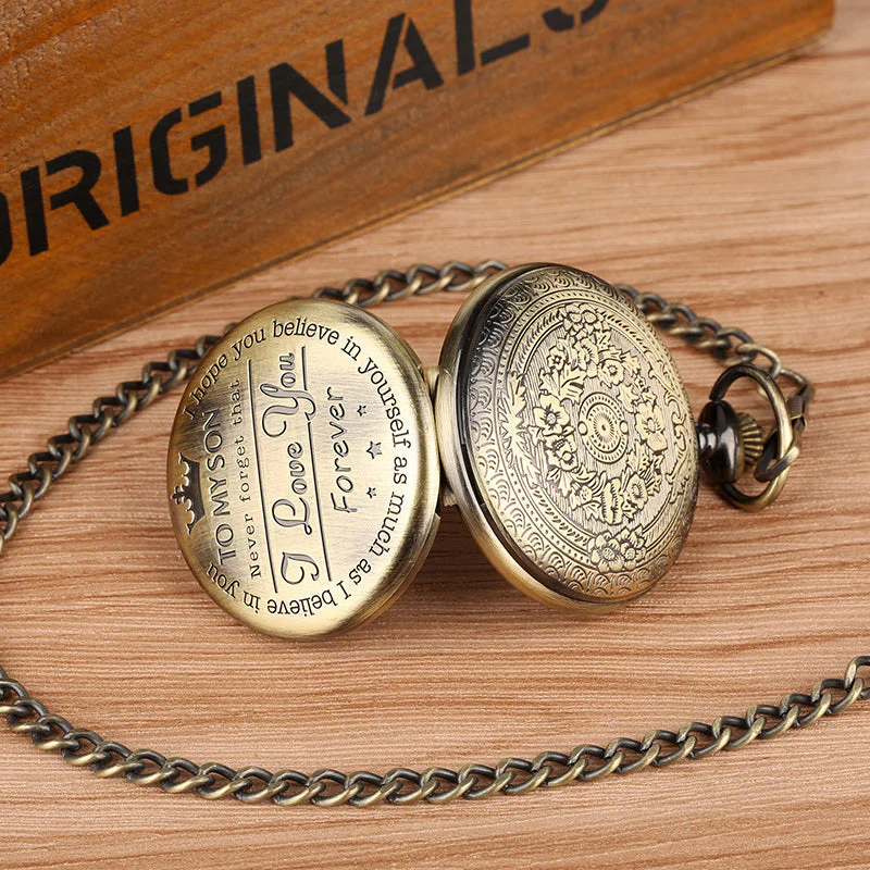 To My Son Quartz Pocket Chain Watch - Image 4