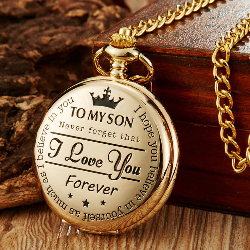 To My Son Quartz Pocket Chain Watch - Image 7