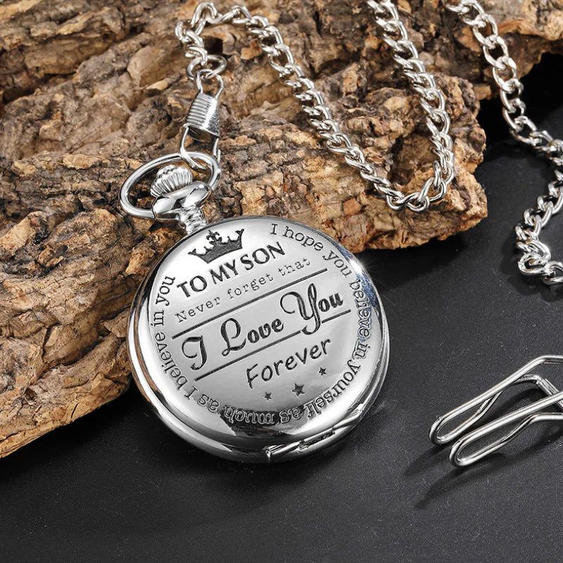 To My Son Quartz Pocket Chain Watch - Image 8
