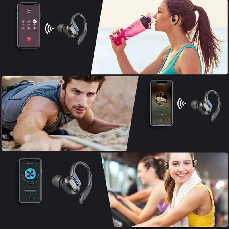 Touch Control LED Power Display Sport Headphones - Image 5