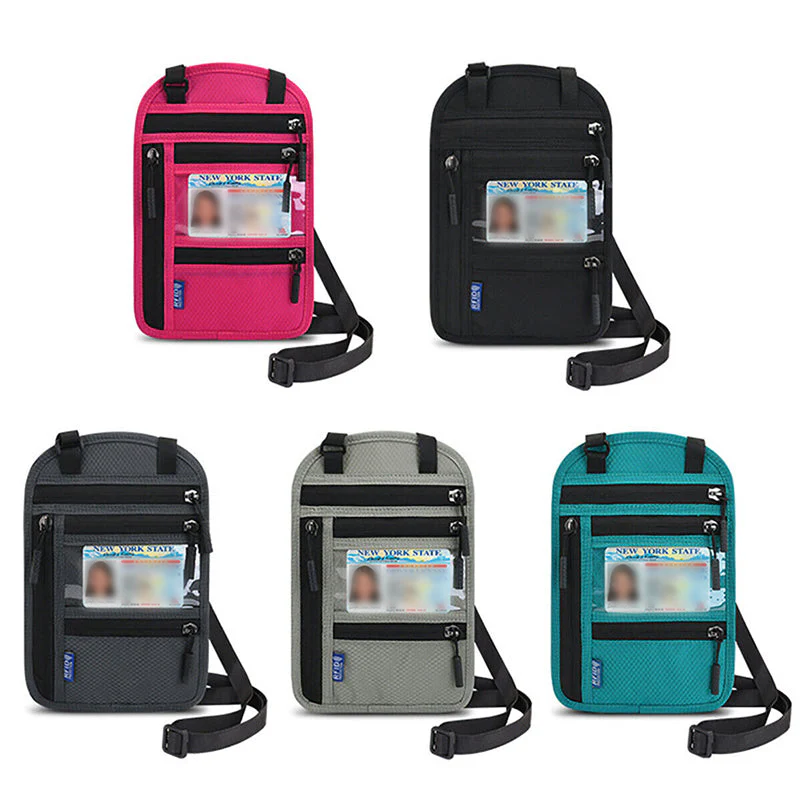 Travel Neck Pouch Neck Wallet with RFID Blocking Passport Holder - Image 10