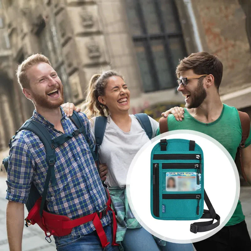 Travel Neck Pouch Neck Wallet with RFID Blocking Passport Holder - Image 9