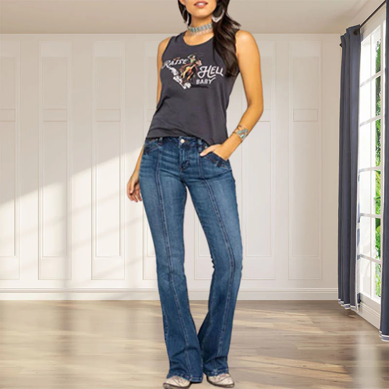 Trendy Flared Jeans - Image 3