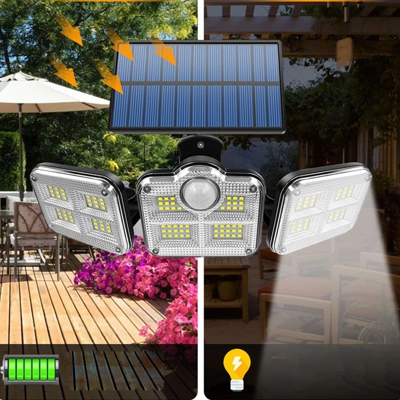 Triple LED Solar Wall Light - Image 3