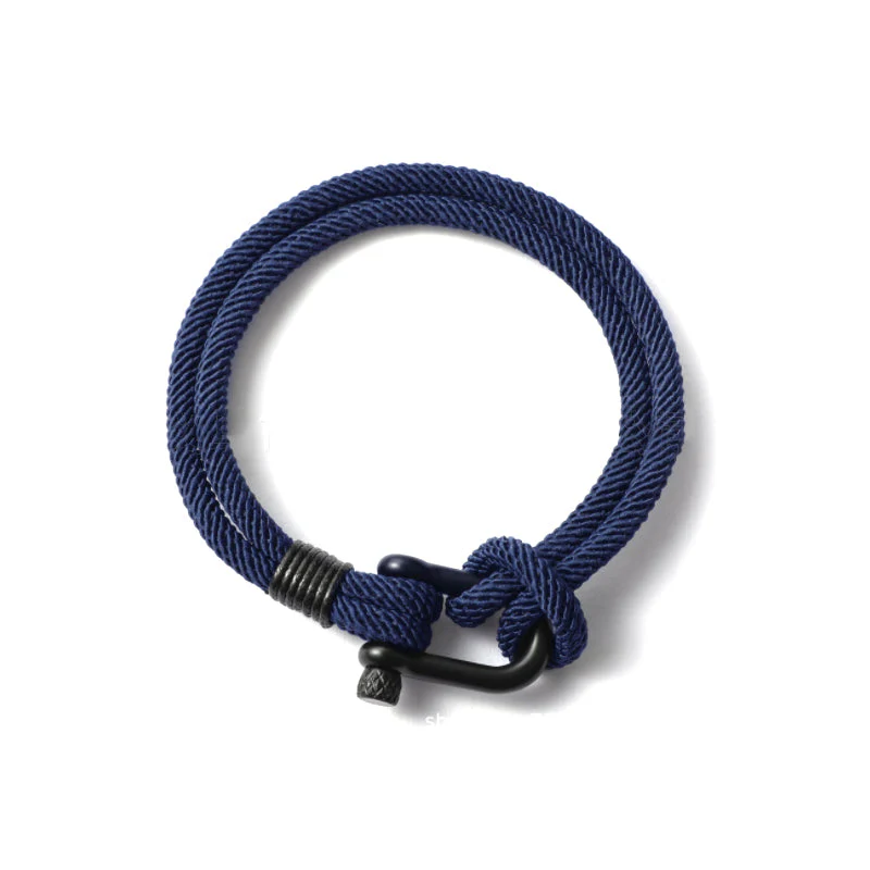 U-shaped Buckle Nylon Braided Bracelet - Image 8