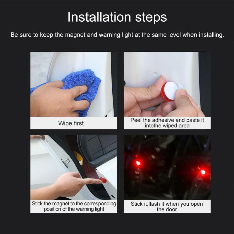 Universal Car Door led Opening Warning Signal Light (2pcs) - Image 8
