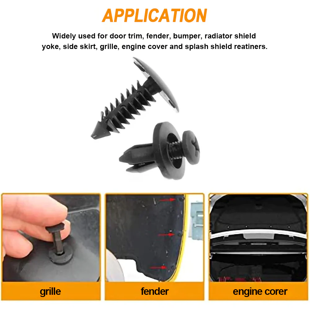 Universal Car Plastic Fender Fastener Clips - Image 2