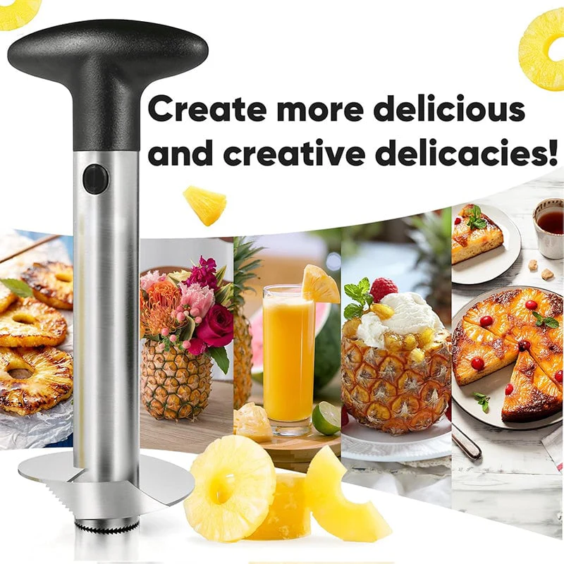 Upgraded Stainless Steel Pineapple Corer – Reinforced Thick Blade Core Remover for Easy Fruit Rings - Image 4