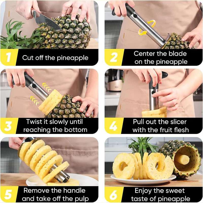 Upgraded Stainless Steel Pineapple Corer – Reinforced Thick Blade Core Remover for Easy Fruit Rings - Image 6