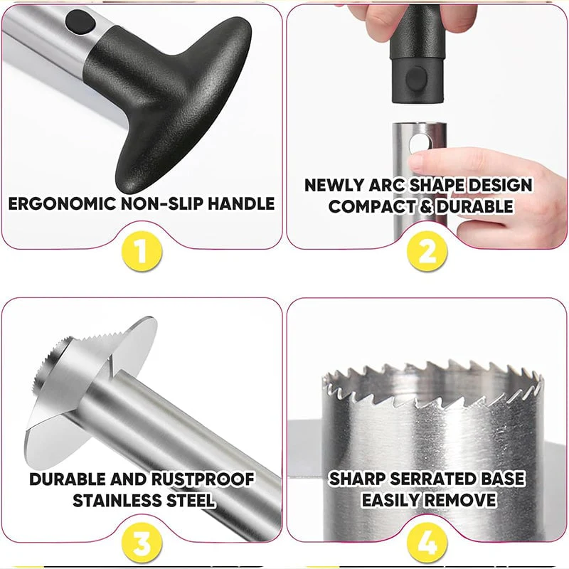 Upgraded Stainless Steel Pineapple Corer – Reinforced Thick Blade Core Remover for Easy Fruit Rings - Image 7