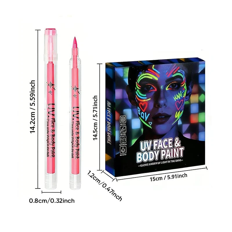 UV Neon Face Paint Markers 12 Colors - Image 12