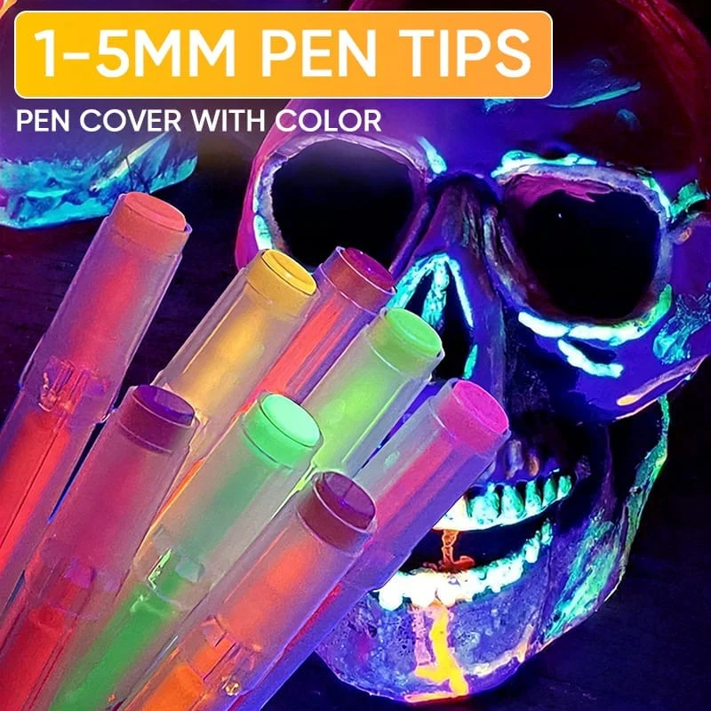 UV Neon Face Paint Markers 12 Colors - Image 5