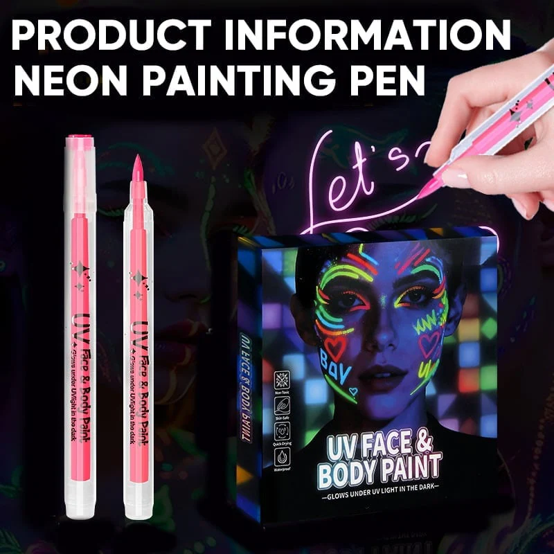 UV Neon Face Paint Markers 12 Colors - Image 7