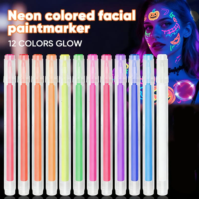 UV Neon Face Paint Markers 12 Colors - Image 9