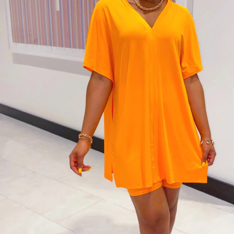V-Neck Dress & Shorts Set - Image 17
