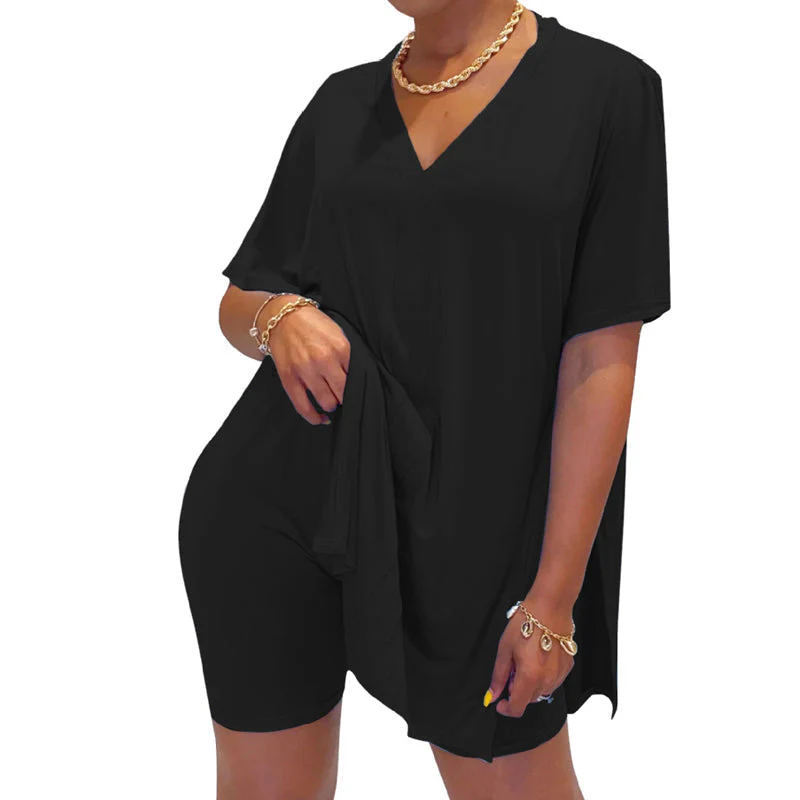 V-Neck Dress & Shorts Set - Image 4