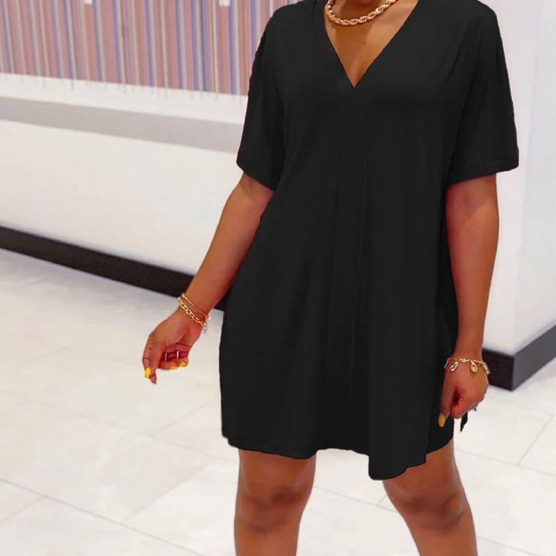 V-Neck Dress & Shorts Set - Image 5