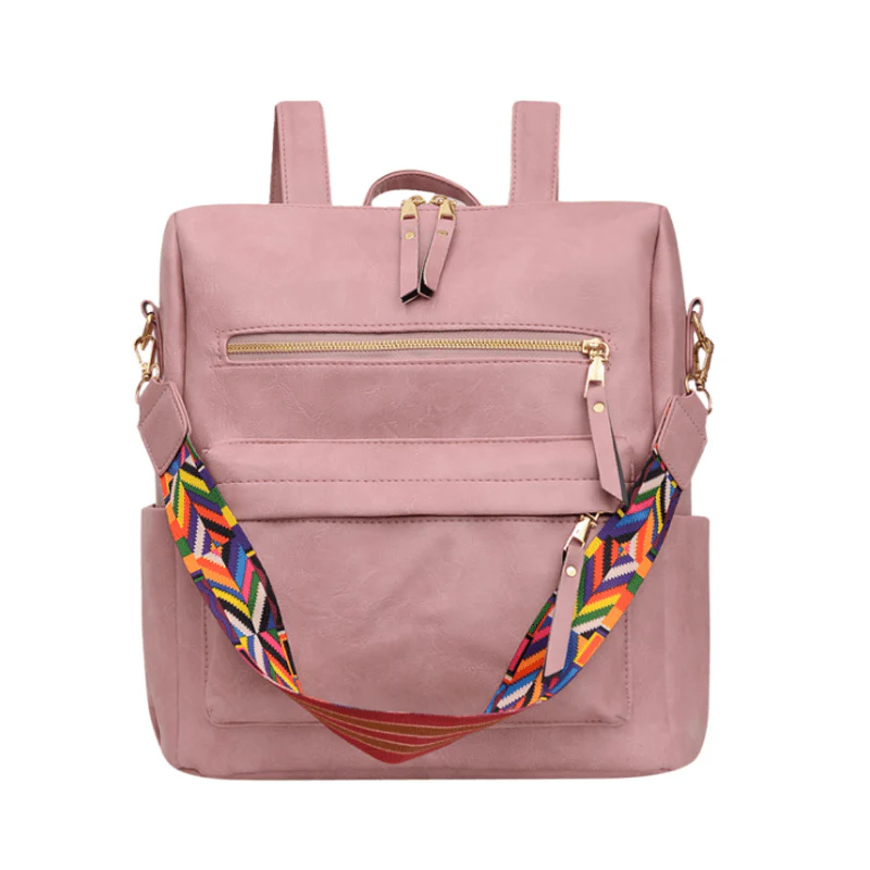 Vintage PU Leather Backpack - Image 10