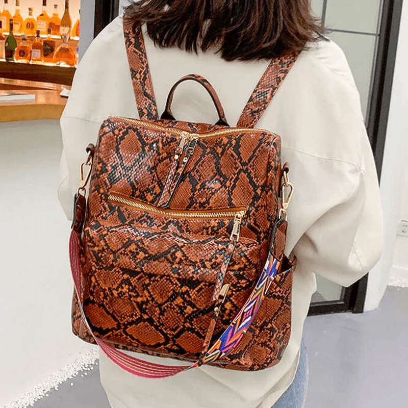 Vintage PU Leather Backpack - Image 3