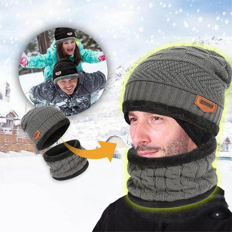 Warm Beanie Cap With Scarf - Image 2