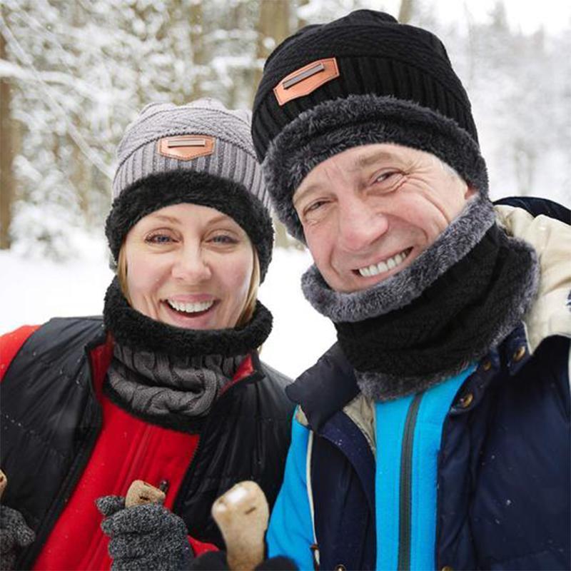 Warm Beanie Cap With Scarf - Image 3