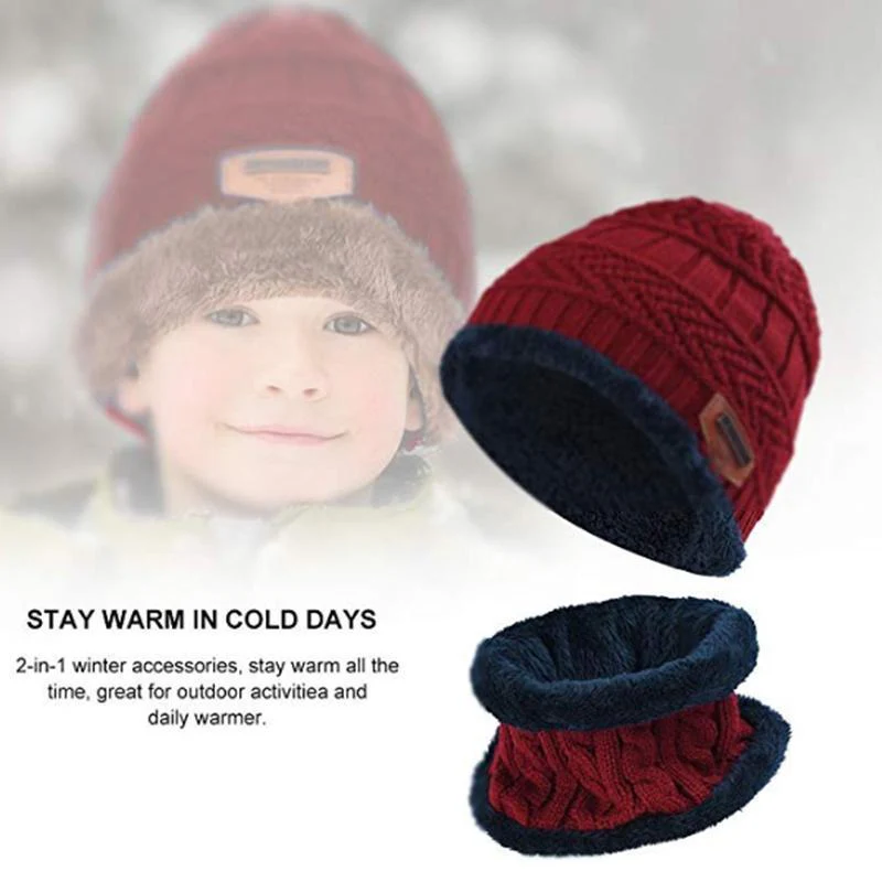 Warm Beanie Cap With Scarf - Image 6