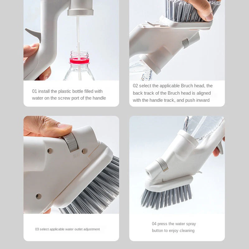 Water Spray Cleaning Brush Set (4 Pieces) - Image 7