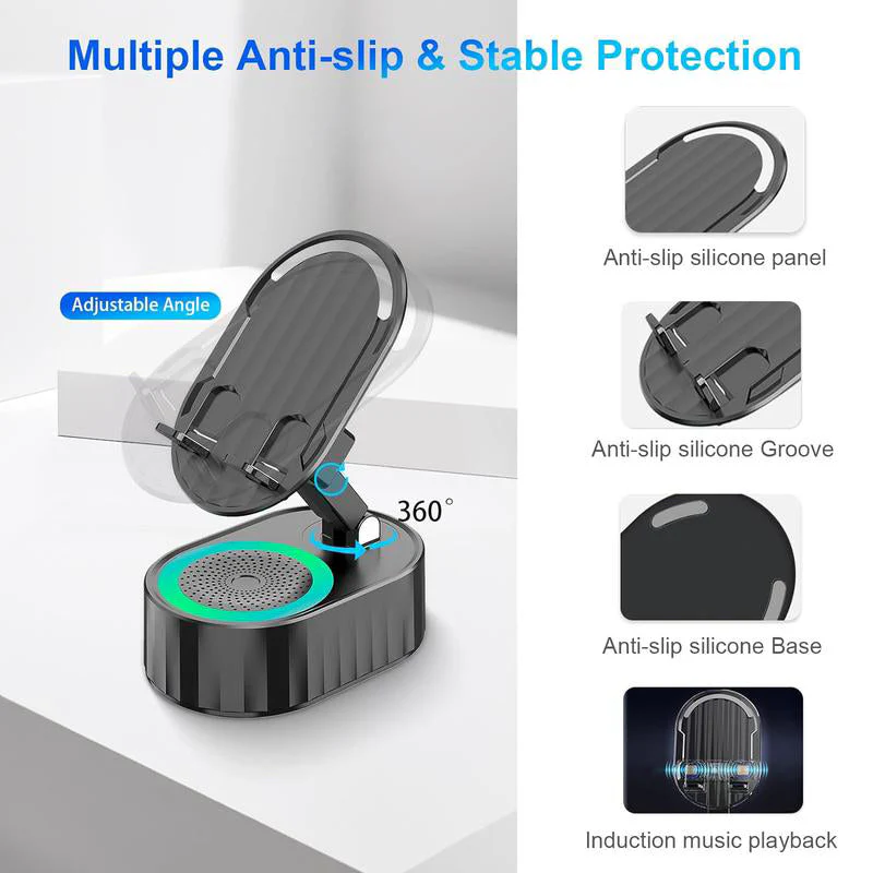 Wireless Induction Audio Bluetooth Speaker 5 in 1 Phone Holder - Image 7