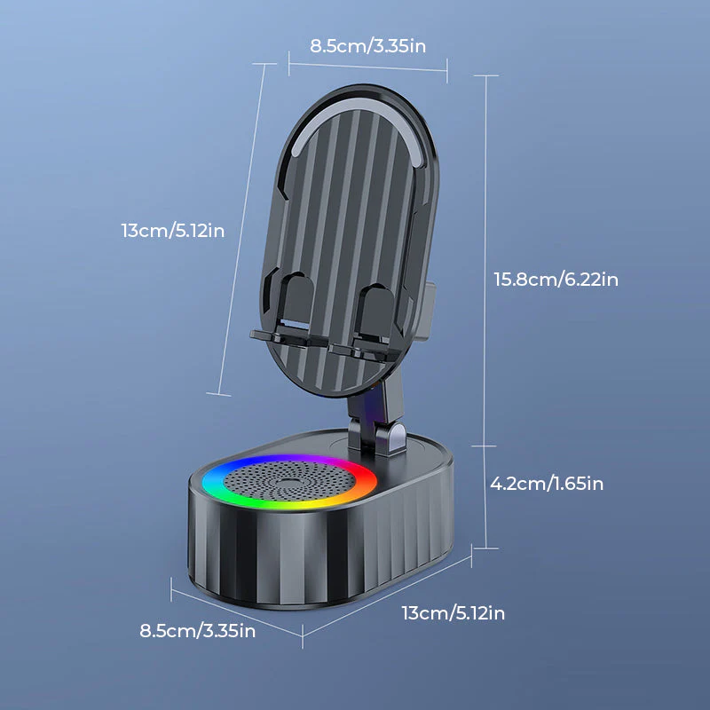 Wireless Induction Audio Bluetooth Speaker 5 in 1 Phone Holder - Image 9