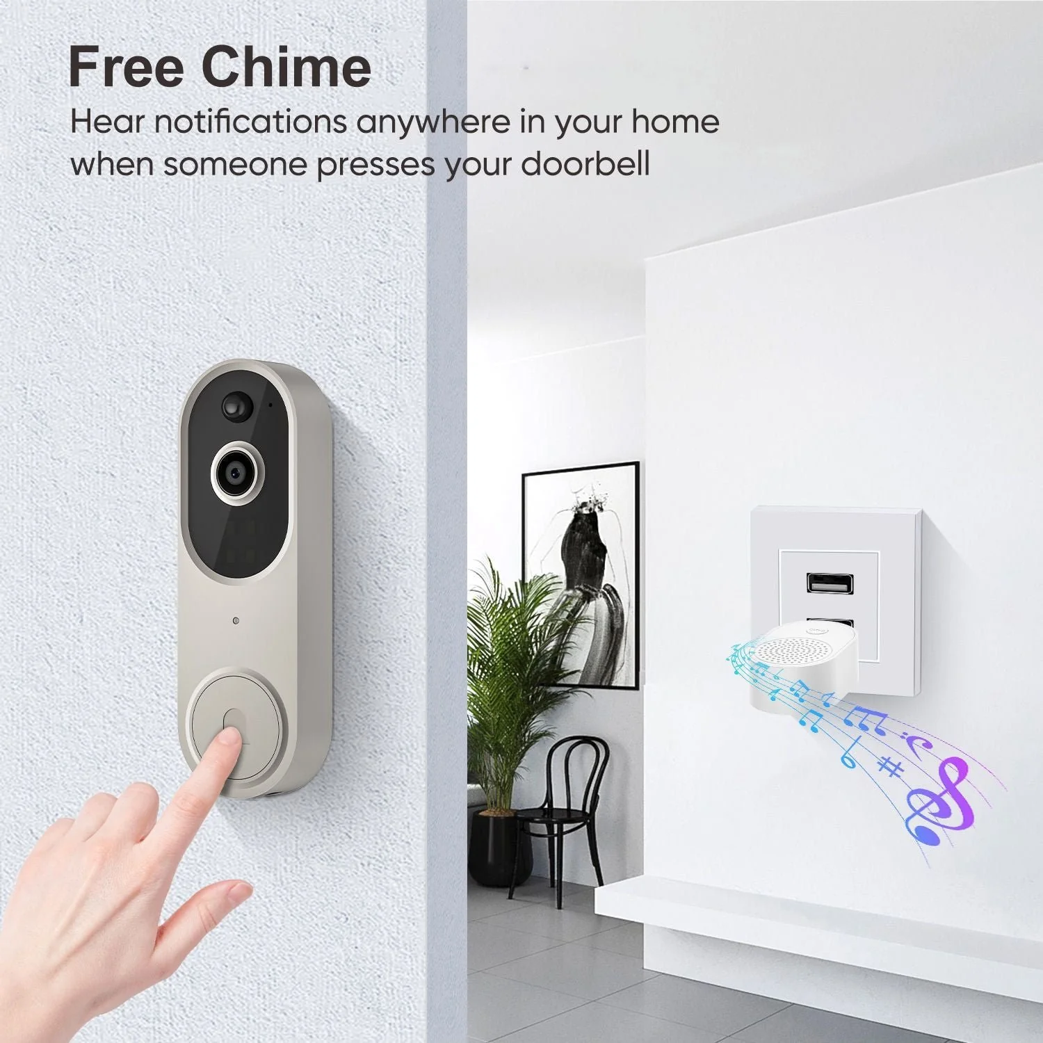 Wireless Smart Doorbell Camera – Outdoor Surveillance with HD Night Vision - Image 9