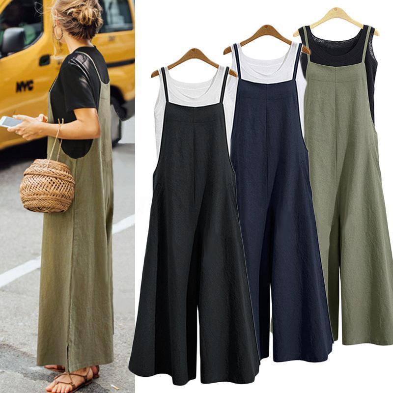 Women Casual Loose Solid Tank Jumpsuit - Image 6