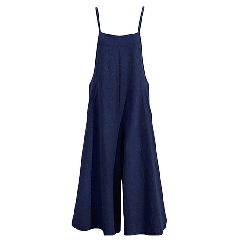 Women Casual Loose Solid Tank Jumpsuit - Image 7