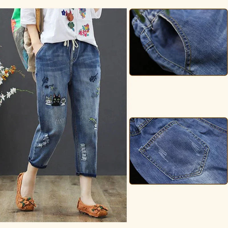 Women Casual Retro Jeans - Image 2