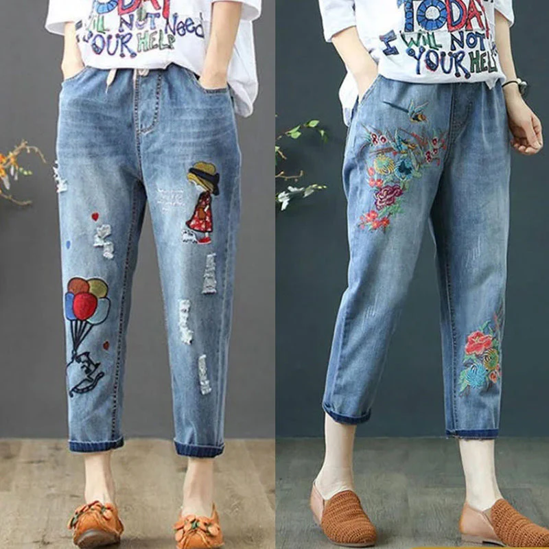 Women Casual Retro Jeans - Image 4