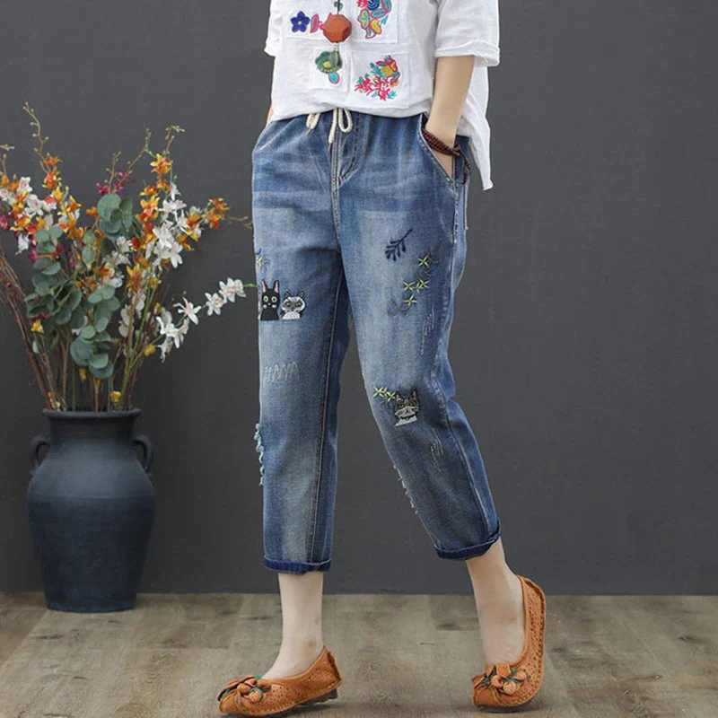 Women Casual Retro Jeans - Image 8