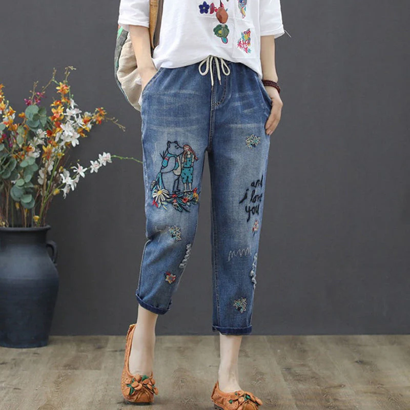 Women Casual Retro Jeans - Image 9