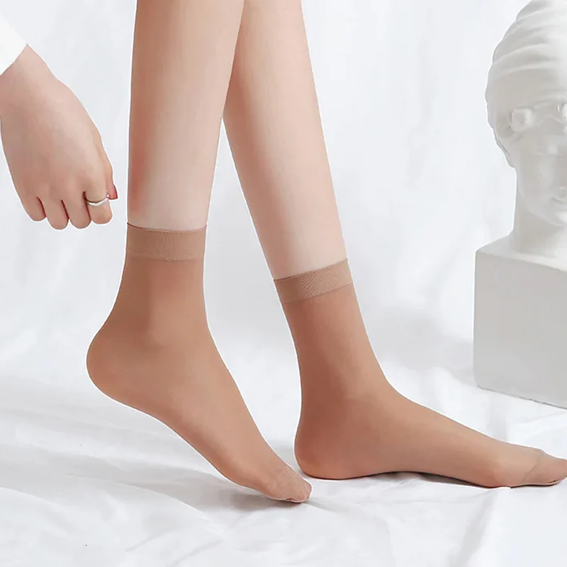 Women’s Sheer Crystal Silk Socks - Image 10