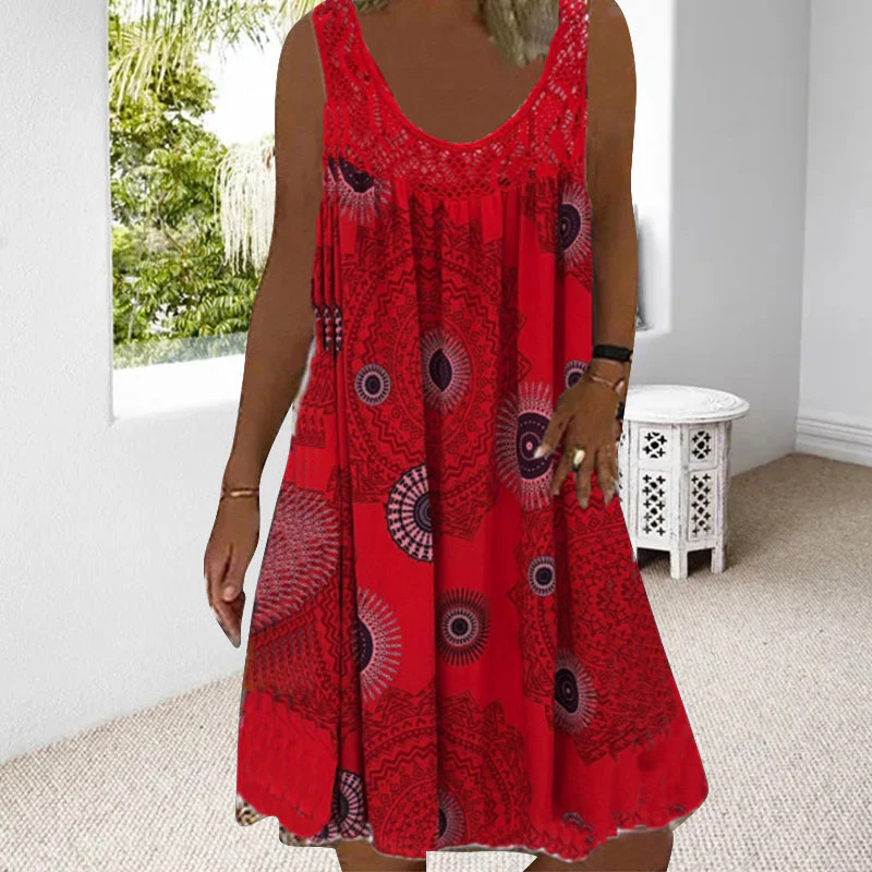 Women Summer O-Neck Sleeveless Print Dress - Image 14