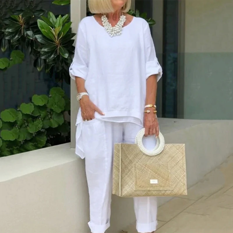 Women's Casual Cotton Suit - Image 2