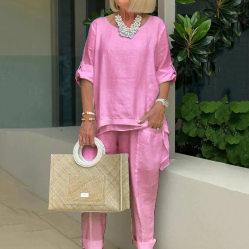 Women's Casual Cotton Suit - Image 3
