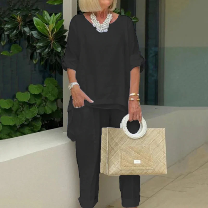 Women's Casual Cotton Suit - Image 4
