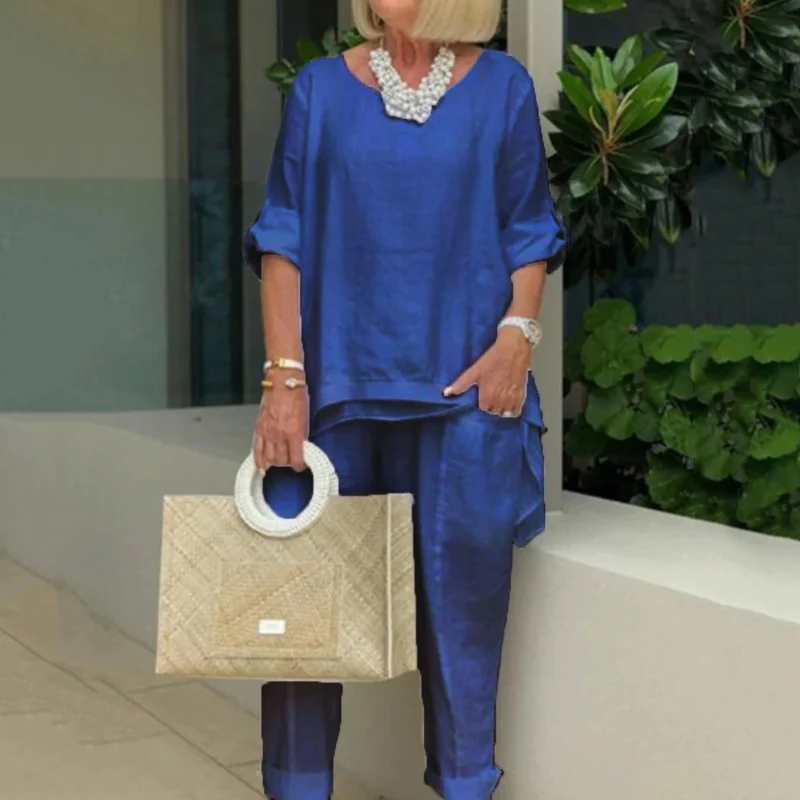Women's Casual Cotton Suit - Image 5