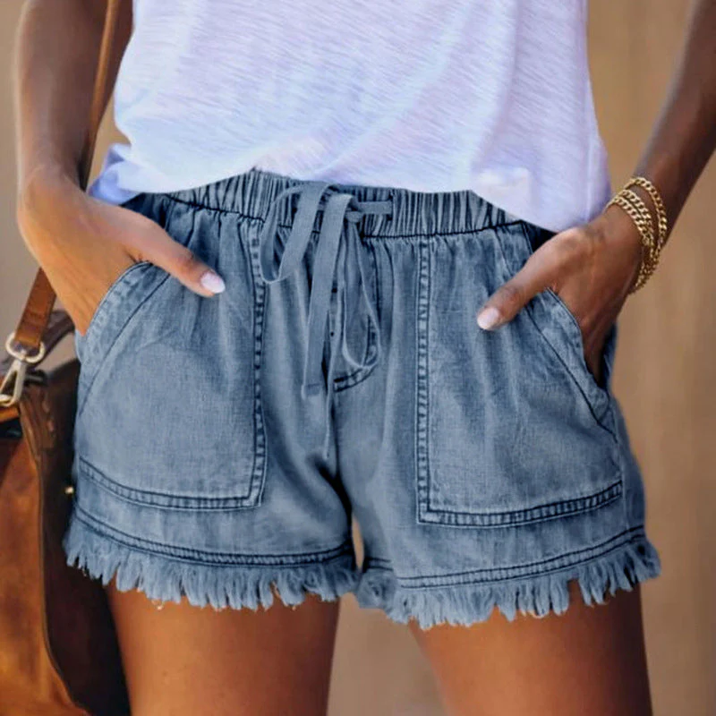 Women's Casual Denim Shorts With Pockets Cotton Jeans Shorts - Image 6