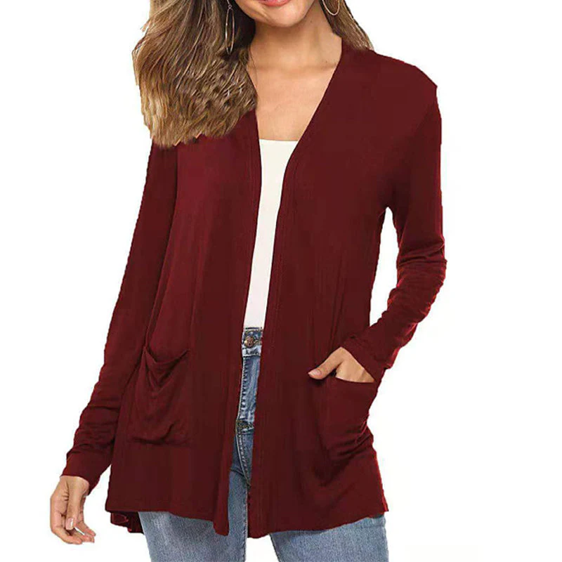 Women's Casual Lightweight Open Front Long Sleeve Cardigans - Image 10